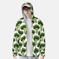 thumbnail image 2 of Balery Cute Broccoli Sudadera ligera de manga larga con capucha y protección solar UPF 50+ para hombre y mujer, ideal para pesca y running-3X-Large, 2 of 7