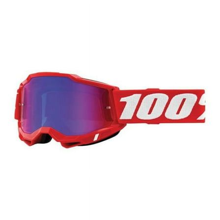 100 Percent Eyewear Accuri 2 Red With Mirror Red/Blue Lens Motocross Goggles