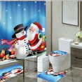thumbnail image 3 of Cheapark 4-Piece Printed Waterproof Polyester Shower Curtain Set - With Absorbent Mat for Home Bathroom, Christmas Holiday Decor, 3 of 4