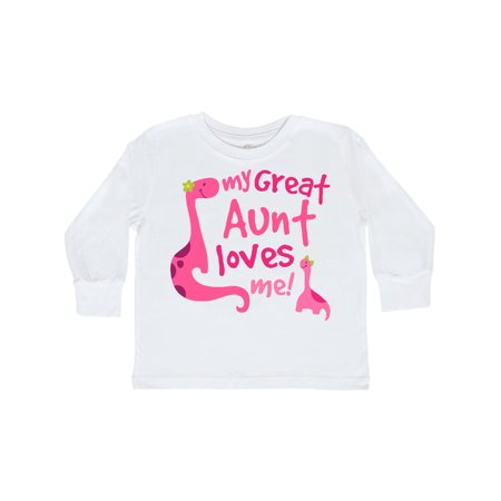 

Inktastic My Great Aunt Loves Me Dino Gift Toddler Toddler Girl Long Sleeve T-Shirt