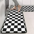 thumbnail image 2 of Kitchen Rugs Sets Of 2,Black and White Checkered Pattern Anti Fatigue Kitchen Mat Rugs Non Slip Washable,Decorative Kitchen Floor Mats for Kitchen,Sink,Laundry,17"x47"+17"x47", 2 of 5