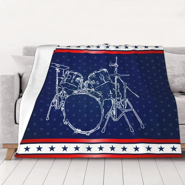 Manta de 50 x 40 pulgadas con diseño divertido de batería, baterista, percusión, regalos para mujeres y hombres, regalos para mujeres y niñas, lindas mantas de vellón para Halloween, mantas y mantas