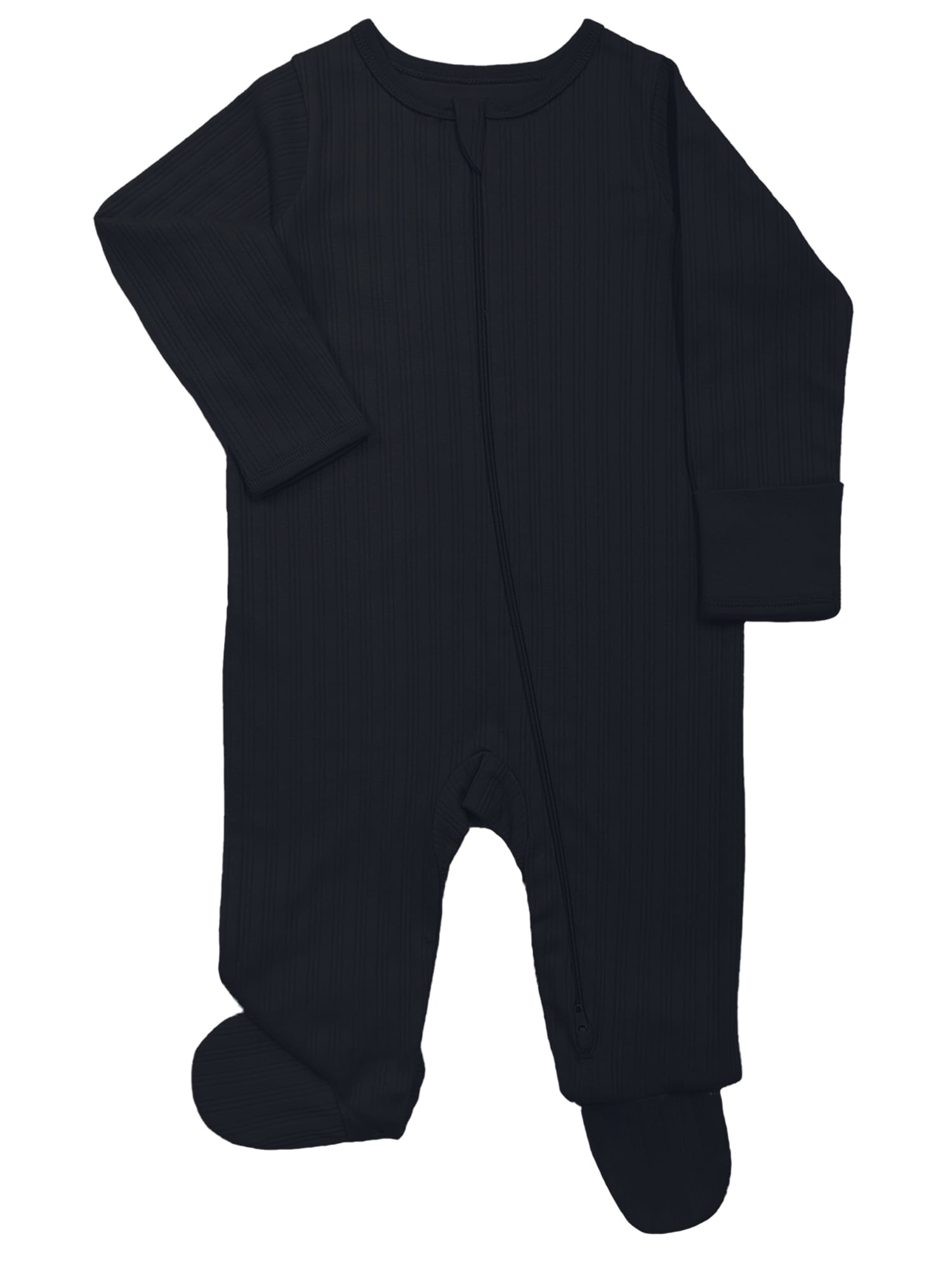 Wonder Nation Organic Cotton Baby Unisex Zip Front Footed Sleep N Play Pajamas, 2-Pack, Sizes Preemie-6/9 Months