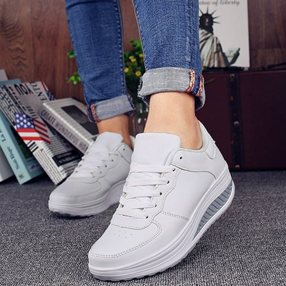 DPTALR Chaussures de Sport Décontractées pour Femmes à Lacets, Semelle Épaisse