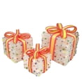 thumbnail image 3 of Northlight Set of 3 White Lighted Gift Boxes with Bows and Candy Christmas Outdoor Decor 11", 3 of 3