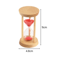 thumbnail image 2 of Sand Hourglass Timer, 10 Minute Wooden Sand Timer Mini Desk Clock for Classroom Home Office Games (Red), 2 of 6