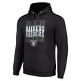 thumbnail image 2 of Men's Starter Black Las Vegas Raiders Four Team Name Logo Fleece Pullover Hoodie, 2 of 3