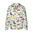thumbnail image 3 of Balery Cute Dinosaur Men's Women's UPF 50+ Sun Protection Lightweight Hoodie Performance Long Sleeve Shirt for Fishing Running-3X-Large, 3 of 9