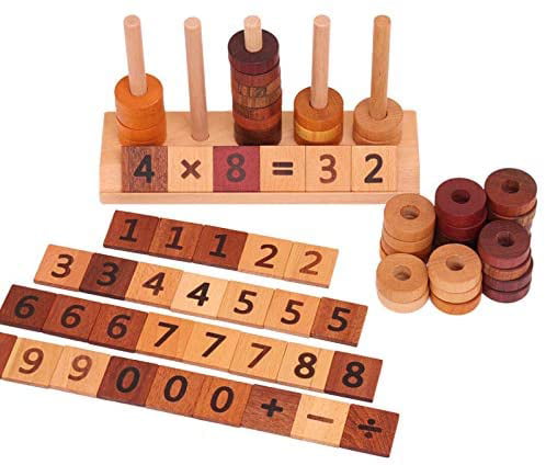 Wooden Number Mathematics Early Learning Counting Math Game Kids Educational Toy 