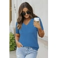 thumbnail image 6 of Arach&Cloz Women's Wool Blend Summer Fall Tops Lightweight Business Casual Blouses, 6 of 6