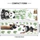thumbnail image 2 of 2 hojas de pegatinas de pared de panda de dibujos animados, 2 estilos de pegatinas decorativas de animales de bambú, pegatinas de pared extraíbles despegables y adhesivas, 2 of 8