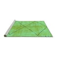 thumbnail image 2 of Ahgly Company Machine Washable Indoor Round Abstract Turquoise Blue Modern Area Rugs, 3' Round, 2 of 4