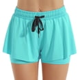 thumbnail image 2 of Karight Womens 2-in-1 Flowy Running Shorts Elastic Waist Drawstring Double Layer Athletic Shorts, 2 of 6