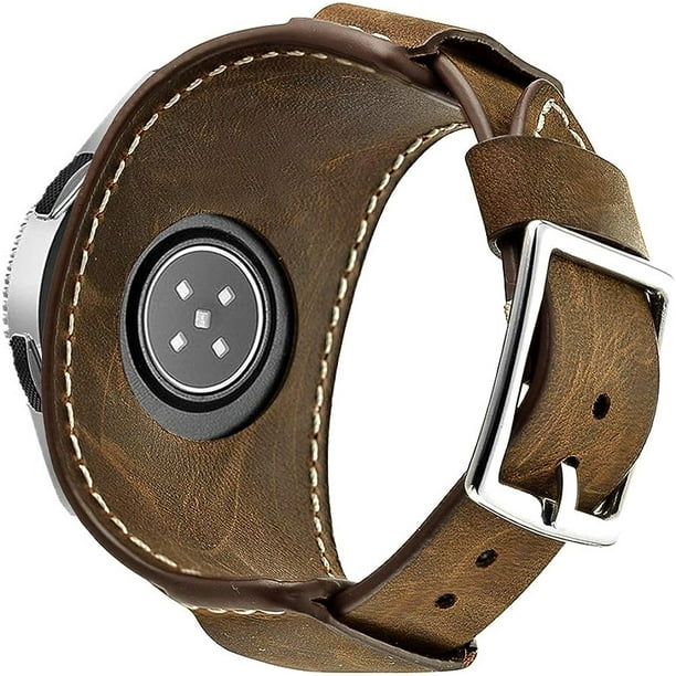 Compatible with Samsung Galaxy Watch 46mm Gear S3 Frontier Classic Bands 22mm Replacement Genuine Leather Cuff Walmart