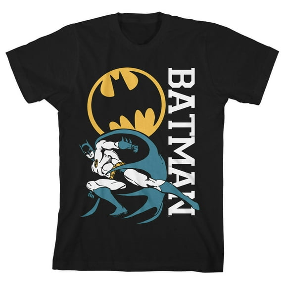 Batman Sliding Boy's Black T-shirt-L