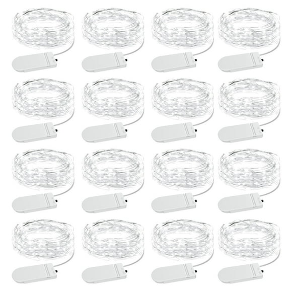 16 Pack Fairy Lights Battery Powered, 6.5ft Micro LED Star Lights for Decorating Wedding Party DIY