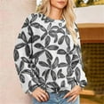 thumbnail image 6 of Women's Floral Print Sweatshirt 2025 Fall Long Sleeve Loose Crewneck Pullovers Stylish Workout Casual Tee Tops, 6 of 8