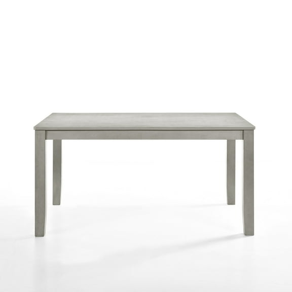 Pane 59 Inch Rectangular Wood Dining Table Smooth Gray Tall Block Legs - Saltoro Sherpi