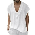 thumbnail image 1 of Camisola de Color Sólido de los Hombres, Ropa Interior de Denim sin Mangas con Cuello en V para Senderismo Y Uso Diario, Ligero Elástico de Fácil Ajuste, 1 of 1
