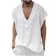thumbnail image 1 of Camisola de Color Sólido de los Hombres, Ropa Interior de Denim sin Mangas con Cuello en V para Senderismo Y Uso Diario, Ligero Elástico de Fácil Ajuste, 1 of 1