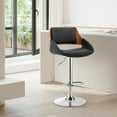 thumbnail image 3 of Colby Adjustable Black Faux Leather and Chrome Finish Bar Stool, 3 of 12