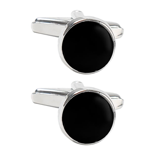 Gemelos clásicos de 2 uds, gemelos para camisa de negocios, gemelos, regalos para novio, joyería, gemelos negros para hombre para aniversario