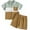 Khaki, variant on Toddler Baby Boy Cotton Linen Shorts Outfits 2 Piece Short Sleeve Button Shirt Shorts Set Summer Casual Clothes