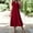 Wine, variant on TAGOLD Womens Short Sleeve V Neck Dress Solid Color Casual Lightweight Summer Daily Midi Dress