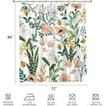 thumbnail image 5 of Extra Long Shower Curtain 72 x 84 Inch, Tall Boho Floral Shower Curtain for Bathroom, Tropical Leaves Flower Plant Cute Fabric Shower Curtain Set with Hooks, White, 5 of 5