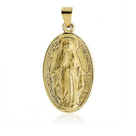 - Our Lady of Guadalupe Virgin Mary Religious Mexican Medal Medallion Oval Necklace For Women For Men 18K Gold Plate Brass