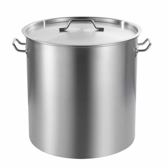 84 QT Stainless Steel Stockpot - Large Capacity Kitchen Pot with Basket & Lid - Heavy Duty Cookware for Stewing, Soup, & Frying