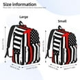thumbnail image 2 of Wukai Firefighters USA Flag Durable Canvas Laptop Backpack,Adjustable Shoulder Straps,Water-Resistant,Large Capacity,Stylish Design, Fits 15-17in Laptops,Unisex for School,Office,Travel-Small, 2 of 5