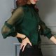 thumbnail image 5 of Camisas Para Mujer Moda Casual Manga Larga O-Cuello Sólido Patchwork Suelto Tops Cortos Odeerbi ODB124191, 5 of 8