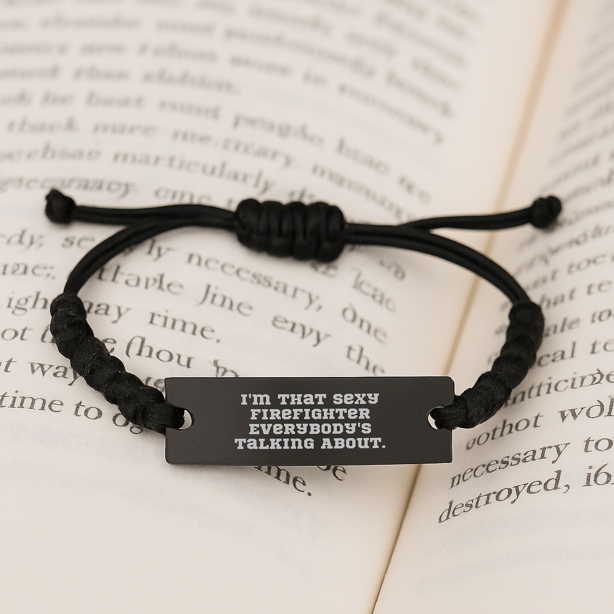 Sexy Firefighter Rope Bracelet Funny Gift from Friends for Firefighter Men Christmas Unique Presents