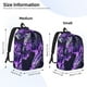 thumbnail image 2 of Disketp Purple Pattern White Tiger print Canvas Backpack Lightweight Travel Daypack Student Rucksack Laptop Backpack-, 2 of 5