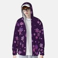 thumbnail image 2 of Fotbe Purple Snow Flakes Chaqueta con Protección Solar UPF 50+ para Hombre y Mujer, Camisa con Capucha y Bolsillos-X-Large, 2 of 7