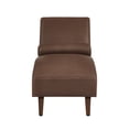 thumbnail image 4 of CQSXDA Chaise Lounge Chair with Bolster Pillow in Tech Fabric - Mid-Century Modern Curved Lounger for Living Room and Bedroom Use, Brown, 4 of 6