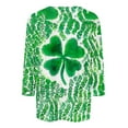 thumbnail image 5 of Craaazy Women's Casual St. Patrick's Day Printed Round Neck Three Quarter Sleeved T-shirt Loose Tops Gifts, 5 of 5