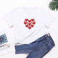 thumbnail image 4 of Women's Valentine's Day Print Round Neck Short Sleeve T Shirt Running Tee Shirts Women Set Shirt for Women Shirts Long Sleeved Women's Loose Fit Tees Short Sleeve T Shirts for Women Women Extra Long, 4 of 4
