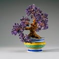 thumbnail image 5 of Genuine Amethyst Gemstone Bonsai Tree in Round Ceramic Pot (8.5"), 5 of 5