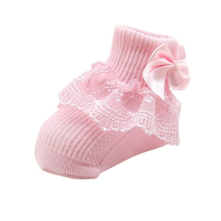 Infant Ruffle Socks - Infant Baby Girls Princess Lace Ruffle Soft Cotton Socks