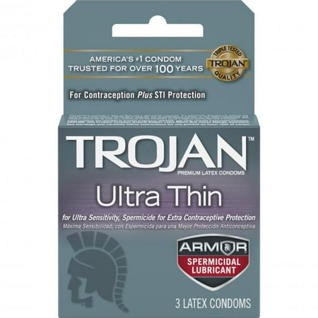 Trojan Ultra Thin Armor Spermicide Condoms 3 Pack