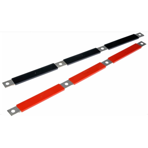 MVP Truck Battery Bars Compatible with Volvo - Freightliner Trucks and Universal / PAIR/ BLACK - RED