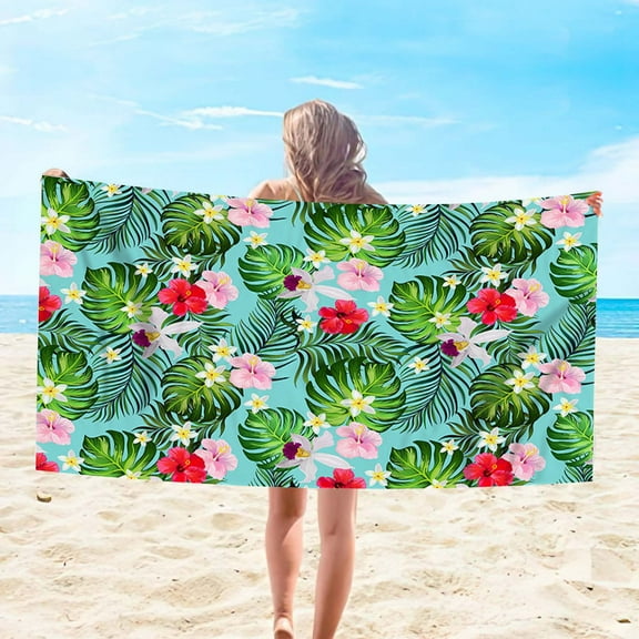 Tupukom Up to 50% Off Beach Towels for Adults 29.5"x59" Machine Washable Fast Drying Non-Slip Backing Beach Blankets for Yoga Camping & Picnic Family Beach Day Gifts