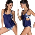 thumbnail image 4 of Fusipu Tankini Swimsuits Fashion Sexy Striped Print Slim Bikini Summer Beach Swimsuit Swimwear, 4 of 8