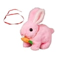 thumbnail image 2 of Juguete interactivo de conejo electrónico, decoración de la habitación para niños, lindo juguete decorativo, juguete de peluche para niños regalos de Rosa, 2 of 8