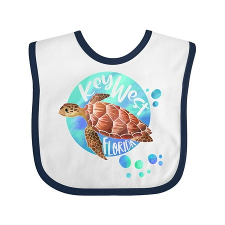 

Inktastic Key West Florida Swimming Sea Turtle with Bubbles Gift Baby Boy or Baby Girl Bib