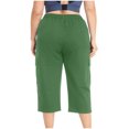thumbnail image 6 of Womens Elastic High Waisted Capris Pants Plus Size Gym Running Workout Athletic Capri Pants with Pockets, 6 of 9