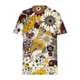 thumbnail image 5 of Charella Floral Printed Tops for Women Crew Neck Short Sleeve Shirts Loose Fit Tunic Blouses Casual Soft Comfy Clothes (2XL, Yellow), 5 of 5