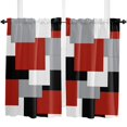thumbnail image 5 of Splicing Color Block Art Small Curtain Rod Pocket Short Curtains Half Drapes Partition Cabinet Door Window Curtains Home Decor, 5 of 6